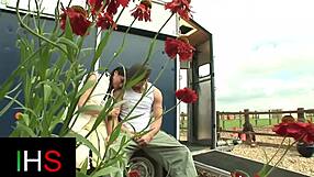 Hot girl enjoys licking, fingering, and riding on shaved pussy. Anal finger adds excitement.