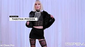 Tabitha Poison takes hard face fucking in lingerie. Ends with a deep messy creampie.