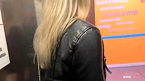 Blonde slut risks everything to suck a random stranger's cock
