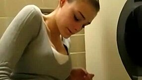 Quick Cum Session in the Toilet with Mommy