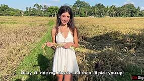 Cute Rice Picker Chooses Sex Over Cash for Her Work Today