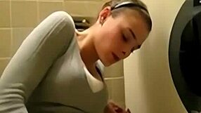 Quick Cum Session in the Toilet with Mommy