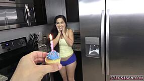 Wow, freaky first blowjob from teen stepbro the next day!