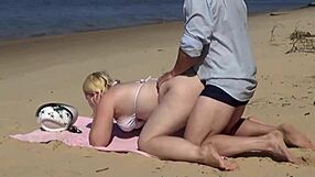 Funny beach day turns into banging a juicy milf by the shore