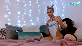 Petite Blonde Teases Her Wet Pussy