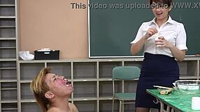 Teacher chews food, pushes into student's mouth!