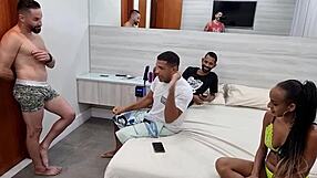 Bastidores with Novinha Thai Kalifa in Wild Orgy, Double Penetration Included