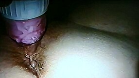 Blindfolded wife gets fucked with rabbit toy