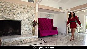 Cassie del isla says, 'let me use my mouth to please you, stepson, in this orgy'