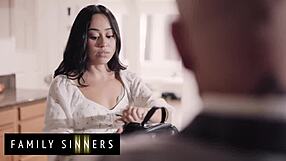 Hot Step Daughter Helps Dad With Blowjob!