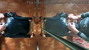 chairtied woman endures face fucking until creampie