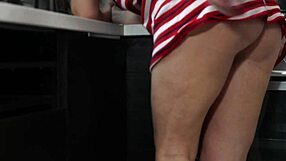 Can you believe this sexy mature wife cheating and sucking cock in the kitchen?