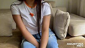 pretty young latina with big fat ass desires cock in ass and cum on natural huge tits