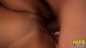 Hey, sexy thick girl with big tits squirts on friend's face!