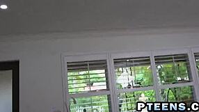 brunette teen 18+ sucking old dude's cock