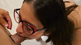 My stepsister surprises at my big cock size