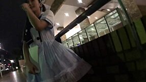 Cute Japanese school girl cosplayer in a secret video clip.