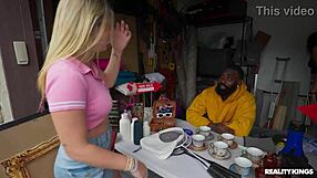 for the love of junk, she deepthroats in the garage