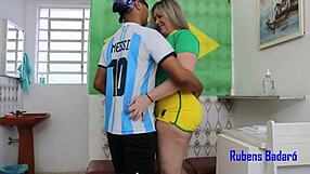 Neighbor Milf Celebrates Victory With Monster Cock