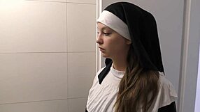 Shy teen nun angelina brill gets bbc creampie in casting interview