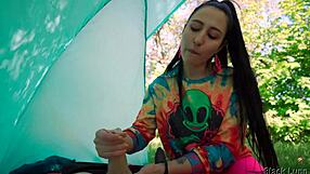 she jerked me off for free in the tent