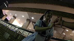 Cute Japanese school girl cosplayer in a secret video clip.
