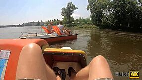 Hunt4k curvy girl with juicy tits has fun with stranger in front of boyfriend