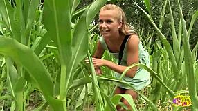 Blonde lesbians fuck outdoors!