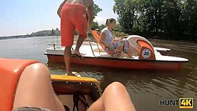 Hunt4k curvy girl with juicy tits has fun with stranger in front of boyfriend