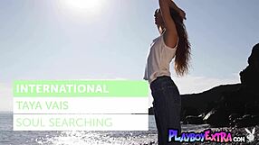 Skinny All Natural Russian Beauty Taya Vais Relaxing Naked At The Beach