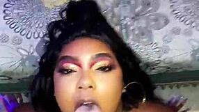 Latina babe deepthroats monster cock before getting her ass fucked