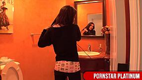 in the close-up scene, a huge toy penetrates amy brookes' tight pussy, her beautiful brunette form moaning softly.