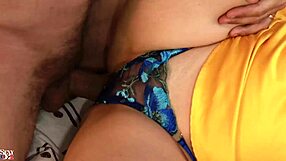 French amateur in satin nightie enjoys doggystyle and rimming