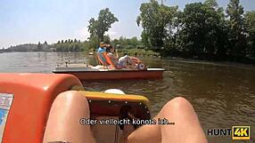 Hunt4k curvy girl with juicy tits has fun with stranger in front of boyfriend