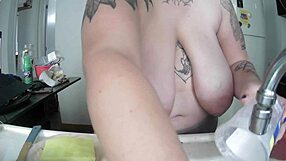 Doing the Dishes with My Boobies Out Feels So Naughty. I Love Showing Off My Huge Brazilian Curves!