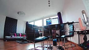 Curvy babe teases in sizzling hot shorts showing off her big ass