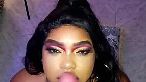 Latina babe deepthroats monster cock before getting her ass fucked