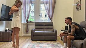 slutty wife cheats with husbands best friend footjob blowjob