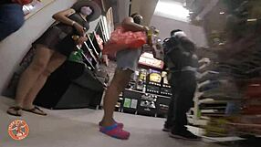 Tiffany Flashes Big Ass In Public Store.