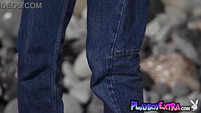 Skinny All Natural Russian Beauty Taya Vais Relaxing Naked At The Beach