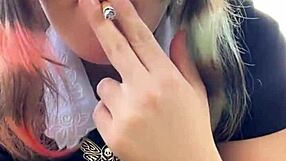 alt milf nextdoor says, i'm smoking outback with my big tits