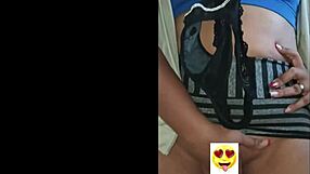 my wife feels so excited as she strips and rips her clothes in this emotional performance