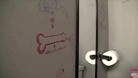 whoa, a cock from a hole cums in riley's mouth!