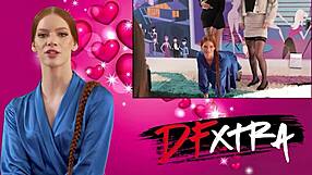 Hot Blonde Busty Girlfriend Rides Friend's Cock In Threesome