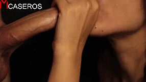 Closeup blowjob on a big dick until milking with my tongue