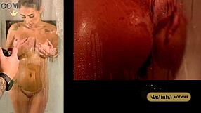 Latina beauty teases photographer in bath