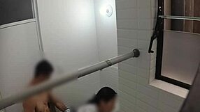 Spying on Spanish teacher fucking lover in bathroom