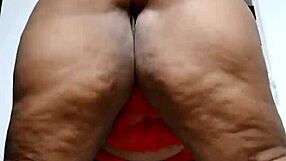 Mara Exotic Hotwife Teases Thick Thighs in Red Lingerie