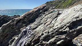 horny couple fucks quickie at the beach