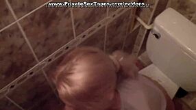 Raunchy Amateur Girlfriend Vid! Blonde Fucked Hard in Toilet for Real!